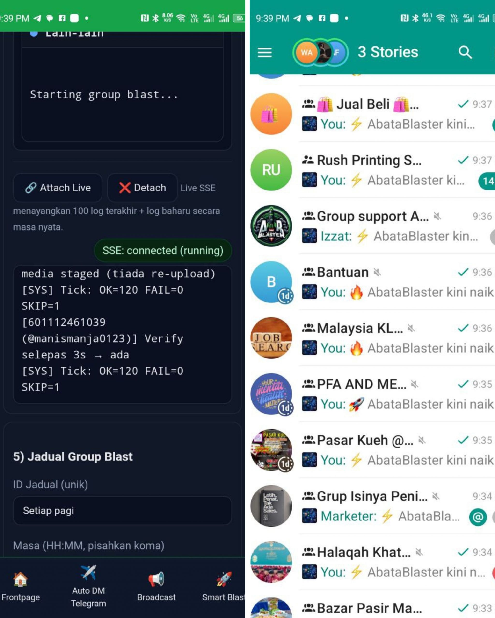 Preview Telegram Group Blast